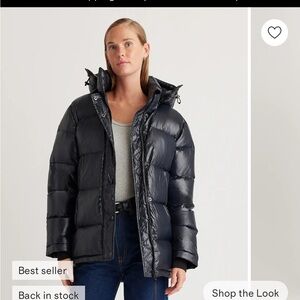 Quince X Small responsible down puffer jacket in shiny black